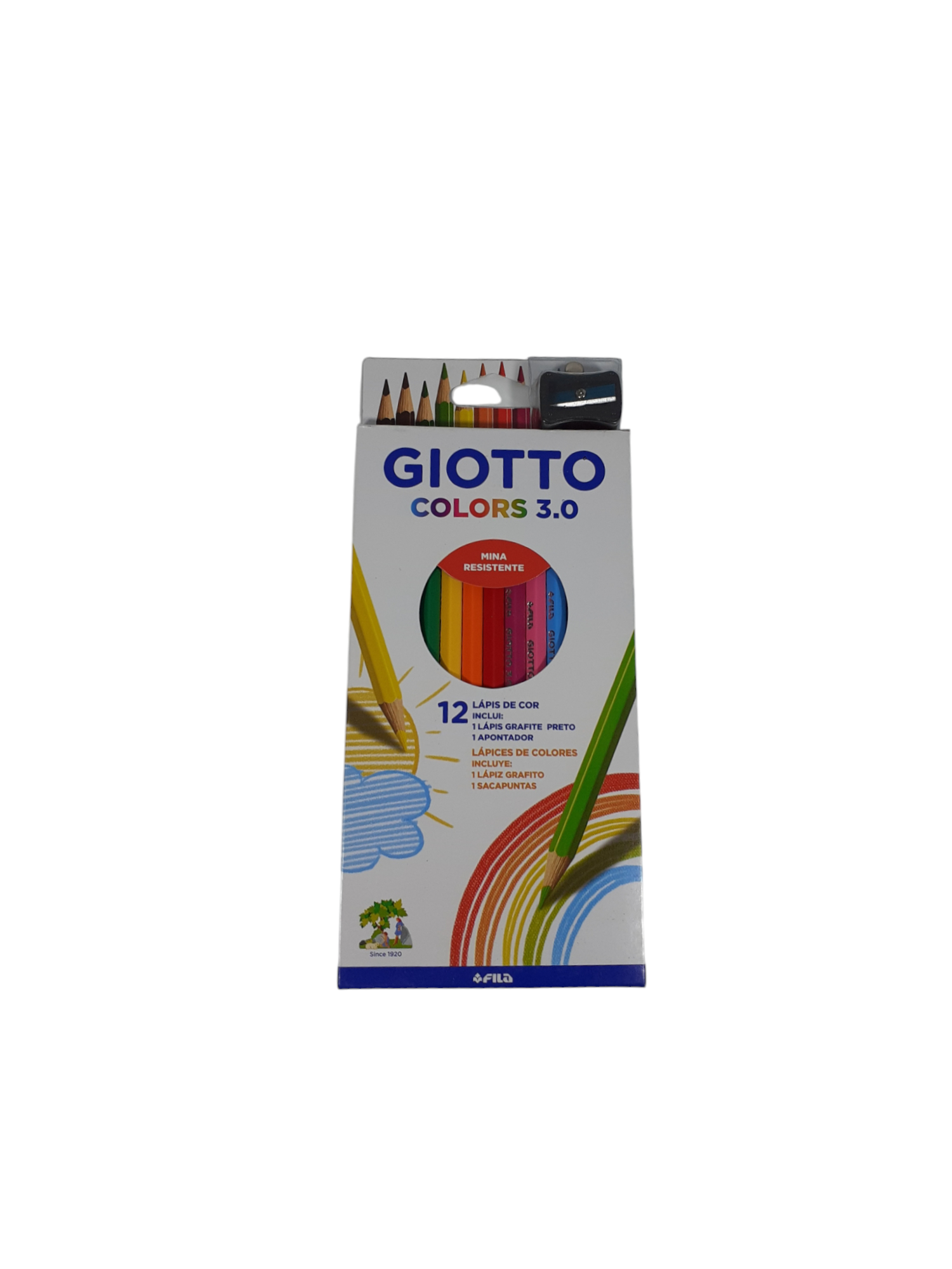 LAPICES GIOTTO COLORS 3.0 X 12 + SACAPUNTA